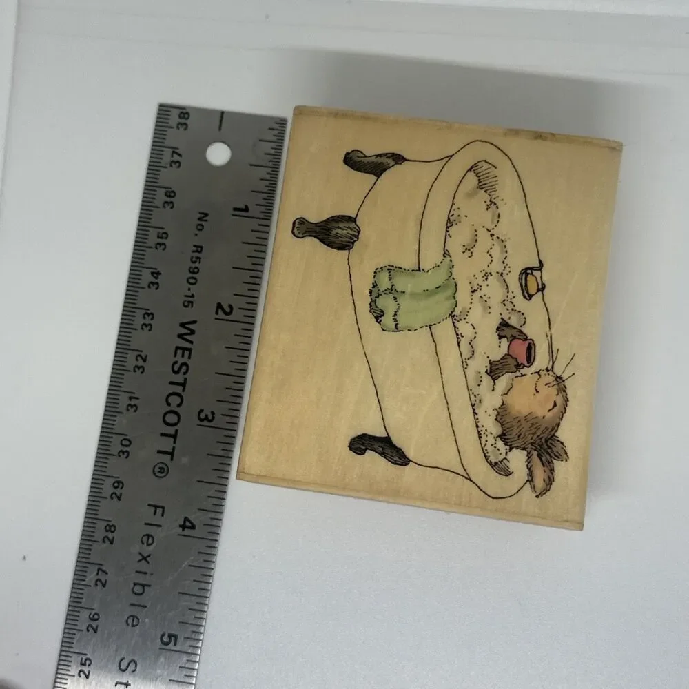 Vintage Holly Pond Hill Uptown Rubber Stamps Bubble Bath Bunny Susan Wheeler